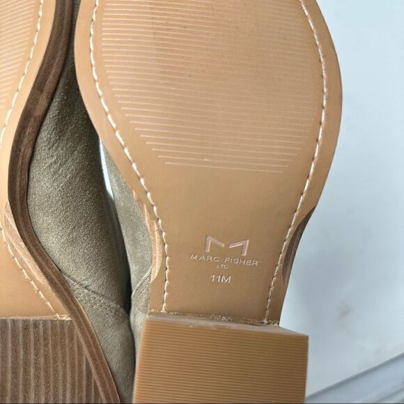 Marc Fisher Taupe Suede Pointed Toe Ankle Booties 11 - Picture 8 of 8